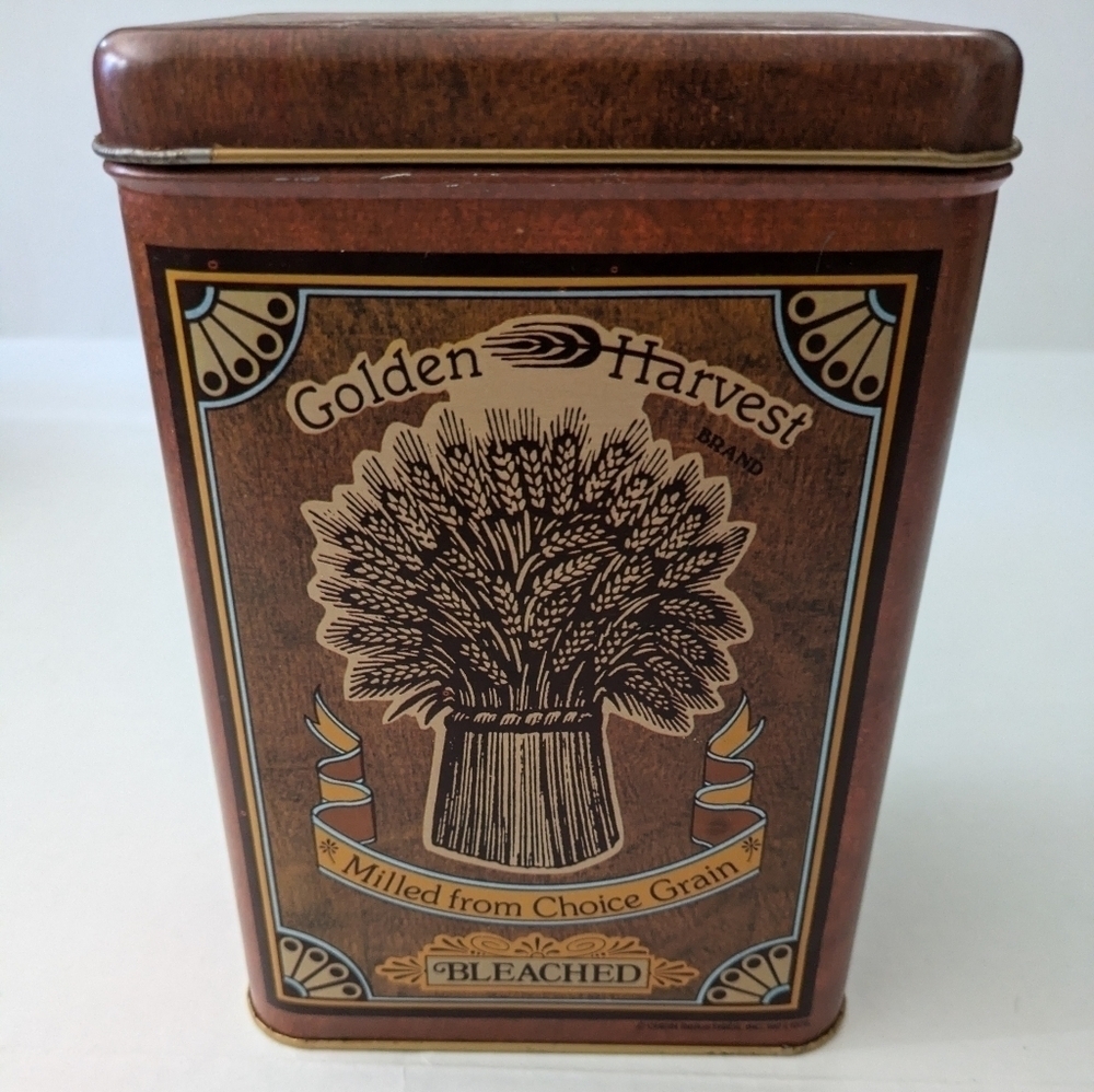 Vintage Golden Harvest Flour Tin Canister by Cheinco